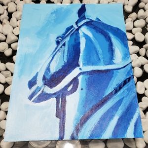 CLOSING SALE Original monochromatic horse painting